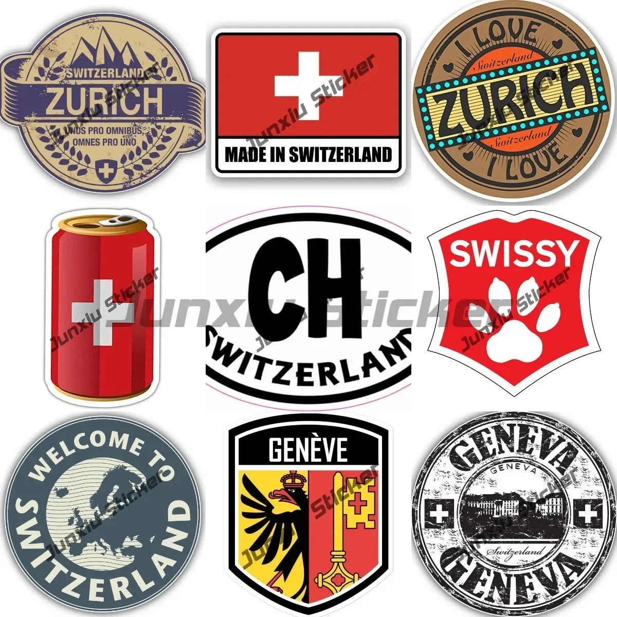 Car Accessories Zurich - Autocollant circulaire de type sceau, emblème,